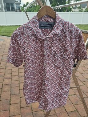Blockprint button-down shirt